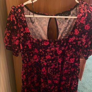 Trixxi Floral Dress - Black and Pink